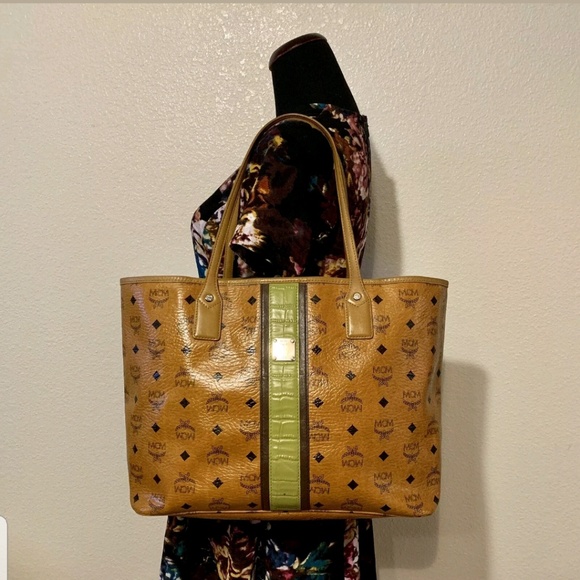 MCM Handbags - MCM Authentic Brown Cognac Medium Shopper Tote Bag